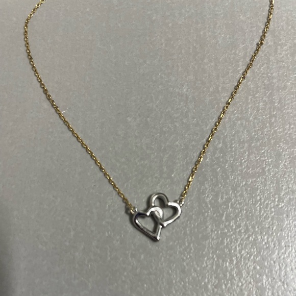 14K Gold Necklace w Diamond Hearts from Bloomingdale's Fine Jewelry - Picture 4 of 9